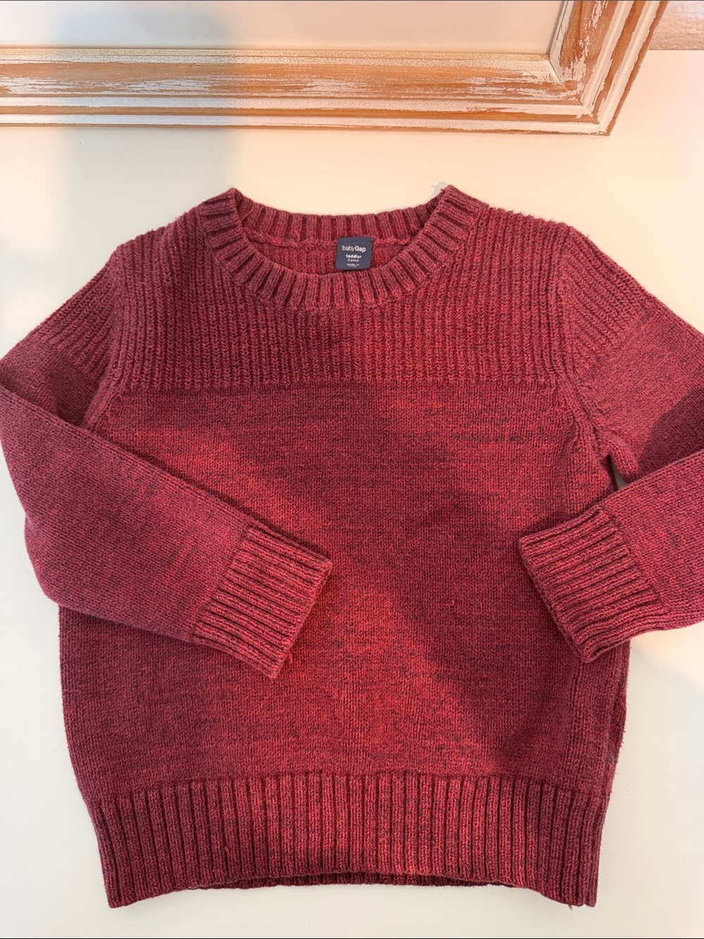 Boys Crewneck Sweater in Berry Red